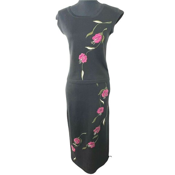 Peruvian Connection 2-Piece Floral‎ Embroidered Blouse & Skirt Set Size X Small - Picture 3 of 6